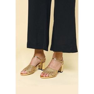 Rouje Metallic Gold Heels